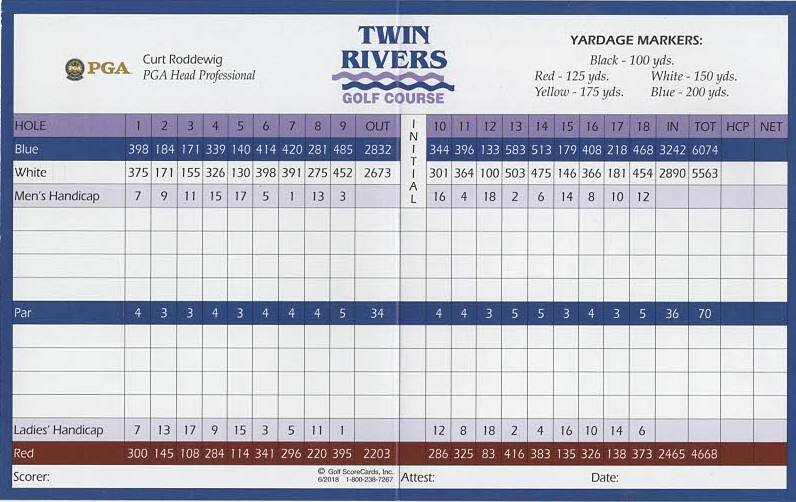 river forest country club scorecard